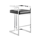 Plata Decor - Harvey II Tabourets - Chrome / Noir - paquet de 2-Tabouret à dossier bas