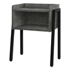 Monarch Specialties - 3584 Table D'Appoint - 23 po H/Fausse Pierre Grise/Metal Noir-Table d'appoint rectangulaire à 2 niveaux dans un fini faux pierre gris avec un dessus de table de style plateau avec des bords surélevés sur les côtés et à l'arrière, des bords avant arrondis et 1 compartiment de rangement