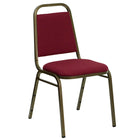 Flash Furniture – Chaise empilable HERCULES à dossier trapèze, siège 1,5 po, doré avec tissu bourgogne, 4/bte (FDBHF2EN)-Capacité de poids de 500 lb