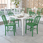 Chaise pour l'intérieur / l'extérieur en métal vert de qualité commerciale, lot de 2-Patins de nivellement à vis