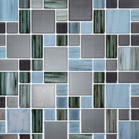 CTG Brands Square Glossy Wall Tile, 10" x 10", Blue, Grey, 6 Pack-Ensemble : livré dans une boîte de 6 feuillets de carreaux muraux de qualité supérieure, adaptés aux surfaces lisses et propres