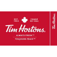 Tim Horton’s – Carte-cadeau de 25 $-Les récompenses Air Miles ne s’appliquent pas sur l’achat de cartes-cadeaux.