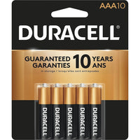 Duracell - Piles alcalines AAA, paq./10-Les piles alcalines Duracell durent jusqu'à 10 fois plus longtemps que les piles ordinaires   
