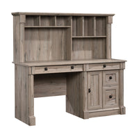 Sauder 59"W La Collection Palladia Bureau - Finition Split Oak-Grand tiroir/plateau avec glissières métalliques et butées de sécurité avec panneau rabattable pour clavier/souris