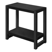 Monarch Specialties - 2081 Table D'Appoint - 22 po H/Noir/Metal Noir-Table d'appoint à 2 niveaux avec une surface épaisse et rectangulaire et une tablette fixe en noir