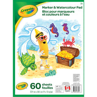Crayola - Bloc à aquarelle et marqueurs, 60 pages-Comprend un bloc de papier blanc de 60 pages