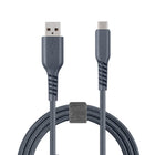 Basic Tech - Câble Type C de 3 pi, Charbon-elegant et sans enchevêtrement