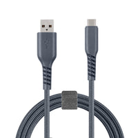 Basic Tech - Câble Type C de 3 pi, Charbon-elegant et sans enchevêtrement