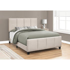 Monarch Specialties - 6026Q Lit Queen - Tissus Beige-Dimensions du produit: 50 pouces H x 88 pouces L x 64,25 pouces L