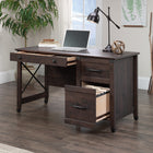 Sauder 53"W La Collection Carson Forge Bureau - Finition Coffee Oak-  Ferrures et accents de style fer forgé