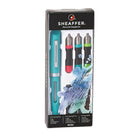 Sheaffer® – Mini-trousse de calligraphie-Copmprend un capuchon et un baril (couleurs assorties), trois plumes (fine, moyenne et large) et quatre cartouches d'encre (rouge, verte, bleue et noire) qui peuvent être facilement remplacées