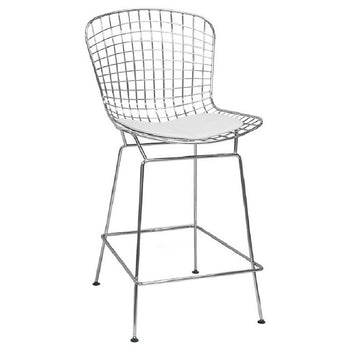 Tabouret De Bar Knoll Harry Bertoia - Blanc - Modèle 428 - Mid-Century
