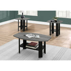 Monarch Specialties - 7928P Ens De Tables - 3Pcs/Noir/Dessus Gris-Votre style de décor ne passera jamais inaperçu avec ces élégantes tables fini noir et gris d'aspect bois.