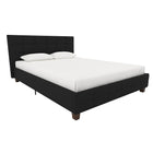 Grand lit rembourré Rose - Noir-Design contemporain et revêtement en tissu avec garnitures capitonnées