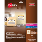 Avery 22823 Étiquettes rectangulaires, imprimables jusqu'au bord, permanentes, ivoire nacré, laser/jet d''encre, 3" x 3-3/4"-1