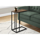 Monarch Specialties - 3764 Table D'Appoint - 25 po H/Faux Bois Brun/Metal Noir-Avec un dessus fini faux bois recupere brun, cette table de bout en forme de C se glisse facilement sous votre canape, chaise ou lit. Elle comporte des capuchons protecteurs qui la soulevent legerement pour eviter d'endommager le sol.