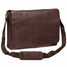 Mancini - Sac Messager pour portable 15po / tablette Milan - 18" x 6.5" x 12.25" - Brun-Bandoulière réglable
