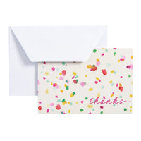 Mara-Mi - Note de remerciement - 3,5 x 5 - Confettis Thanks - Paquet de 20-Cartes muettes de remerciement