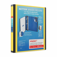 Staples - Reliure Better Binder, 1 po, jaune-Plus résistante et plus facile à utiliser