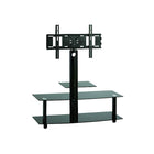 TygerClaw – Support pour téléviseur à 3 niveaux avec support de fixation 37 à 60 po (LCD8401BLK)-Support pour téléviseur avec 3 niveaux en vitre noirs (1 petit et 2 larges) et support de fixation