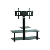 TygerClaw – Support pour téléviseur à 3 niveaux avec support de fixation 37 à 60 po (LCD8401BLK)-Support pour téléviseur avec 3 niveaux en vitre noirs (1 petit et 2 larges) et support de fixation