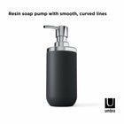 Umbra JUNIP - Pompe à savon liquide et gel hydroalcoolique 295ml, Chrome Noir-Couleur du distributeur de savon/desinfectant : chrome/noir