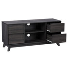 CorLiving THW-540-B Hollywood Meuble TV gris foncé avec tiroirs pour téléviseurs jusqu'à 55"-3 Étagères réglables pour un rangement personnalisé