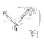 Uplite – Support articulé à ressort mécanique entièrement réglable pour deux moniteur de jusqu'à 32 po, argent (UPMM32MA)-7