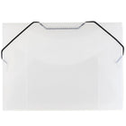 JAM Paper  - Étui pour fiches et CD avec fermeture à élastique, 5 1/2 x 7 1/2 x 3/8 po, transparent, paquet de 4-transparent