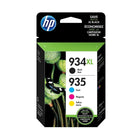 HP 934XL et HP 935 Ens. 4 cartouches d’encre noire à rendement élevé et d’encre cyan, magenta et jaune d’origine (N9H66FN)-Couleurs: Noir, cyan, magenta, jaune