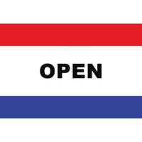 Drapeau avec message, 36 x 60 po, Open-Drapeau 100 % polyester de 36 x 60 po pour usage intérieur ou extérieur
