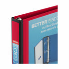 Staples - Reliure Better Binder, 1 1/2 po, rouge-Grâce à la fenêtre transparente, ces reliures sont de bonnes reliures de présentation