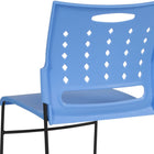 Flash Furniture - Chaise empilable bleue de la série HERCULES à base traîneau d'une capacité de 881 lb avec dossier ventilé-Entretoise transversale avant