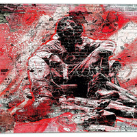 Designart – Art de rue sur toile, comportement rouge risqué (PT3633-2-30-30)-Impression