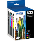 Cartouche d'encre originale Epson T822 - Combo Pack - CMJN - Jet d'encre - Rendement standard-Formulées avec une encre pigmentée à séchage rapide conçue pour les travaux d'impression à grande vitesse, les cartouches d'encre Epson DURABrite Ultra de capacité standard offrent des textes nets, des couleurs vives et des résultats de qualité professionnelle.