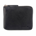 Roots - Porte-monnaie zippé - Noir-Matériau : Cuir véritable fraisé