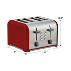 Kenmore - Grille-pain à 4 tranches avec commandes doubles - Rouge-Le levier à haute levee vous permet de retirer en toute securite de petits morceaux de pain grille