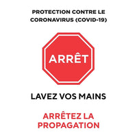Mark Maker Français Vinyle adhésif repositionnable - Protection Contre Coronavirus (Covid-19) Arretez Lavez Vos Mains-Autocollant autocollant français face adhésive