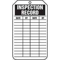 Étiquettes d’état de l’équipement et d’inspection de sécurité, Inspection record, SAU714, 25/paquet-Langue : anglais