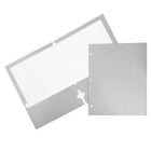 JAM Paper – Chemises scolaires à 3 trous et à 2 pochettes, plastifiée et lustrée, argenté, 100/paquet (385GHPsib)-Argenté