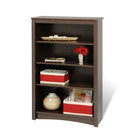Prepacâ – Bibliothèque à 4 tablettes, fini espresso-Bois composite stratifié de couleur espresso et structure robuste en MDF