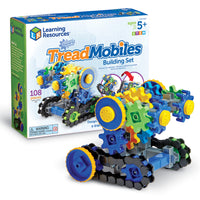 Learning Resources - Engrenages ! Engrenages ! Engrenages ! ® Treadmobiles-Construisez vos propres créations d'ingénierie avec cet ensemble de bâtiments STEM de 108 pièces !