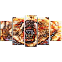 Designart – Grande illustration animale sur toile, ours impétueux (PT2354-373)-Impression
