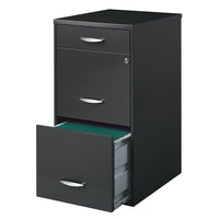 Office Designs – Classeur vertical à profondeur de 18 po, 3 tiroirs, charbon-Suspension à glissière robuste en trois parties, sur roulement à billes, pour des tiroirs qui glissent en douceur