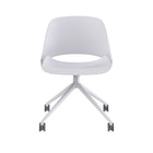 Humanscale - Chaise de bureau Trea avec roulettes - Blanche-Le rebord arrondi de l’assise de la chaise Trea réduit la pression dans le creux des genoux. Son dossier profilé pivote légèrement pour suivre la rotation intuitive du bassin, en épousant les courbes du corps pour un meilleur soutien lombaire. L’utilisateur est libre de ses mouvements, sans avoir recours à aucun mécanisme ou réglage.