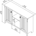 Bush Furniture - Armoire de rangement Salinas avec portes, blanc antique (SAS147AW-03)-Elégante quincaillerie en métal avec finition en étain Tumbled