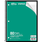 Hilroy – Cahier de notes à 1 sujet, 10 1/2 po x 8 po, 80 pages - couleurs variées-80 pages de papier réglé