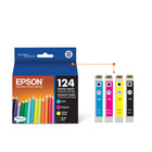Epson - Cartouches d'encre 124 (T124120-BCS) noir, cyan, magenta et jaune, paquet assorti-Le rendement dépend de l'usage de l'imprimante
