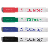 Quartet - Marqueurs effaçables à sec Classic − Pointe biseautée − Couleurs assorties − Paquet de 4-Marqueurs effaçables à sec classiques pour tableaux en verre