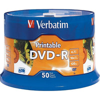 Verbatim - DVD-R 4,7 Go 16x blancs imprimables, cyl./50-DVD-R haute vitesse 16x avec surface d'impression de qualité photo   